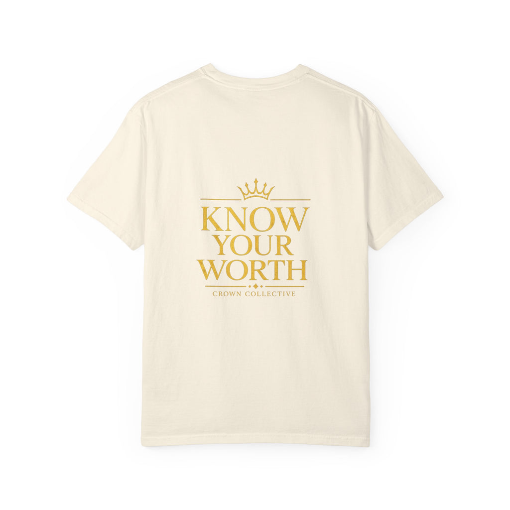 CC Crown Logo T‑Shirt — Minimal Gold Crest Pocket Tee
