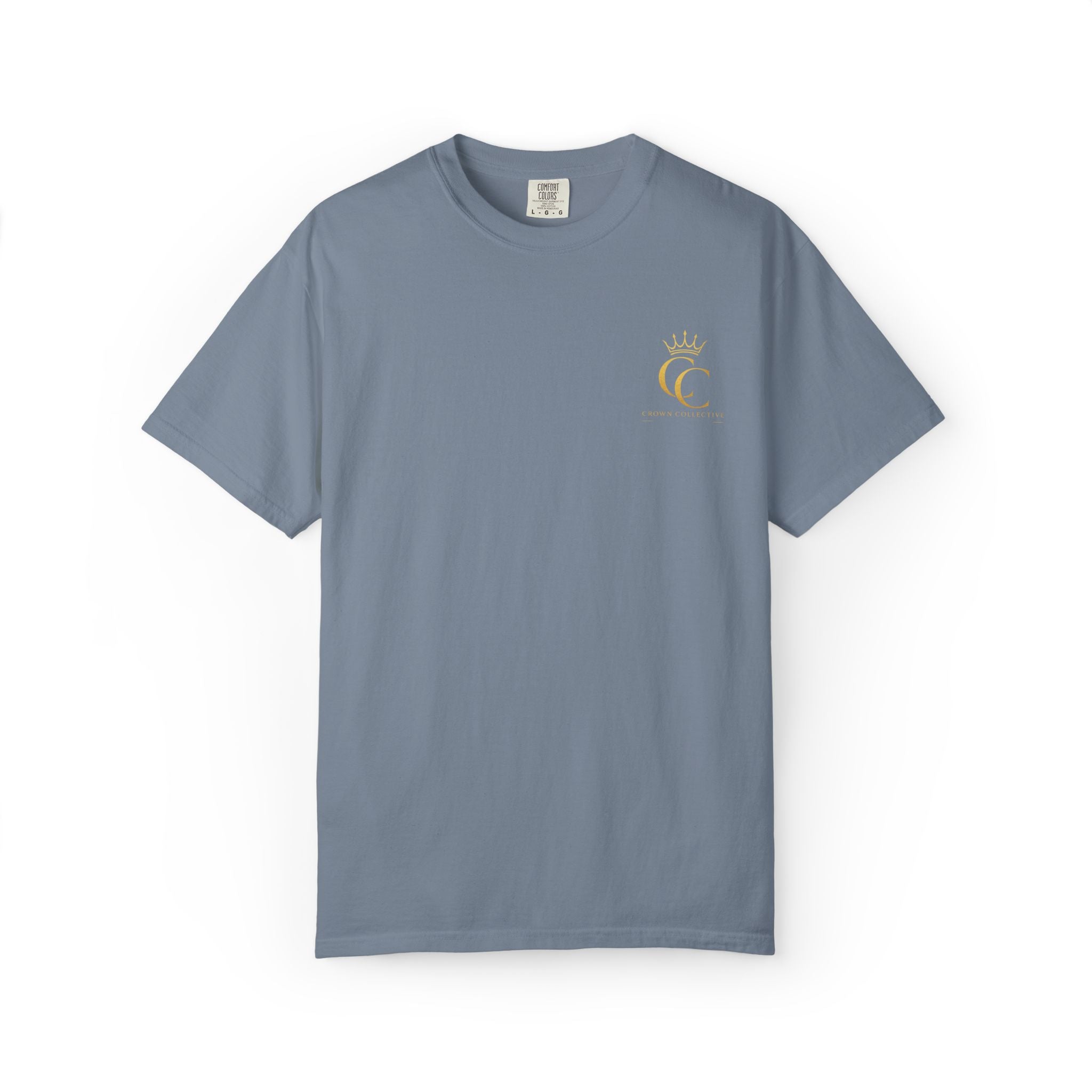CC Crown Logo T‑Shirt — Minimal Gold Crest Pocket Tee